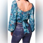 Band of Gypsies NWT BAND OF the free Sybille Size medium Teal Blue Floral Crossover Cropped Top Photo 1