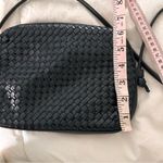 None Vintage black soft vegan minimal leather Woven weaved adjustable Crossbody Bag Photo 7