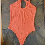 Chic Me Size M Bodysuit Orange Poly Spandex #Q5 Photo 0