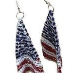 Handmade New American Flag Earrings Drop Dangle Stars Stripes Patriotic July 4 Ve… Photo 1