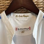 Le Sarte Pettegole Italian Engineered Flower Print Crisp Popover Floral Woven Bl Blue Size 6 Photo 1