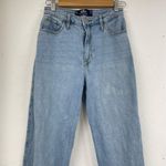 Hollister Light Wash Ultra High Rise Dad Jeans Womens 27 Rolled Hem Zip Fly Photo 3