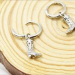 Small Silver Cowboy Boot Earrings Photo 2