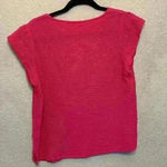 Three Dots hot pink shirt sz M Barbie lightweight natural fibers breathable Photo 5