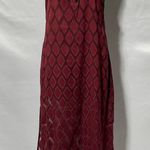 Band Of The Free New Lace Up V-Neck Diamond Midi Dress Lila Merlot Size Small Photo 1