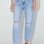 ZARA  The Slim Boyfriend Crop Jeans In Beach Blue Photo 0