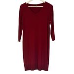 Eileen Fisher maroon tencel jersey vneck dress size M Photo 1