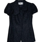Trina Turk  Inner Button SS Jacket Size 2 Gray With White Fleck Womens Wool Silk‎ Photo 0