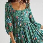 Free People Smocked Printed Picnic Mini Dress Photo 0