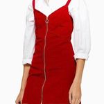 Topshop red cord overall dress sz 4 Petite Photo 0