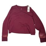 Adidas  Long Sleeve Holiday Graphics Cropped Top in Victory Crimson NEW 3X Photo 7