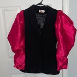 TwoTwin Style Blazer with Puffy Sleeves Black Photo 2