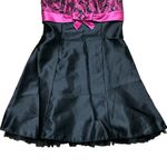 Vintage Jessica McClintock Gunne Sax Satin Black Hot Pink Dress Prom Party Sz 9 Photo 5