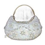 La Regale Women's Vintage Cream Purse Sequin Beaded White Photo 0
