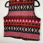 At Last Vintage Wool Western Aztec Print Native Vest Women's Boho Toggle Photo 7