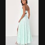 Lulus  Mint Green Garden of Romance Floral Strapless Maxi Dress Photo 3