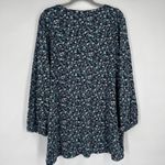 J.Jill  Floral Print Long Sleeve Tunic Top Dress Womens XL Blue Green‎ Casual Photo 7