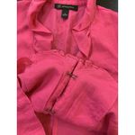 INC International Concepts Hot‎ Pink 100% Linen Ruffle Lightweight Jacket Medium Photo 6