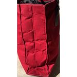 T. Anthony New York Red Canvas/ Black Leather Travel Duffle Tote Bag USA Made Photo 8