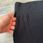 Three Dots  Black Crinkle Gauze Smocked Waist Pants Pockets L2 Photo 1
