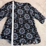 Torrid  Black Floral Print Button Front‎ Plus Size Tunic Top Size 3 Geometric Photo 3