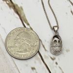 Italy 925 Signed Shoe CZ Pendant Necklace Photo 4