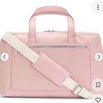 $398 Limited Edition Away Pink Leather Weekender Bag with Shoulder Straps Photo 0