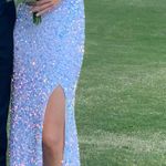 Velvi White Sequin Prom Dress Photo 0