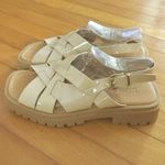 Maeve NEW  Anthropologie 39 US 8 8.5 Open Toe Fisherman Sandals Lug Sole Beige Photo 1