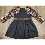 Eshakti  Wayward Fancies Black Autumn Leaves Embroidered Blouse XS/2 Orange Photo 6
