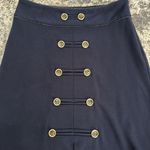 Adrienne Vittadini Navy Blue Nautical Skirt W Front Double Button Sz 2 Photo 1