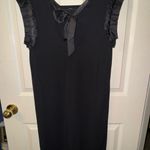 Tory Burch ‎ Black Sleeveless Ruffle Tie Back Mini Dress size M Photo 3