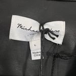 Michael Stars NWT  Babe Black Vegan Faux Leather‎ Shacket Size Large Photo 3