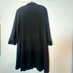Larry Levine  Vintage Black Wool Trench Coat Full Length Coat Velvet Size 14 Photo 3