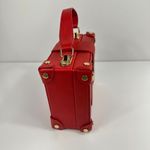 Fashion Box Shape Leather Shoulder Bag with Buckle Red Photo 3