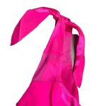 Parker  Small Hot Pink 100% Silk Tank Top Tie Straps Sheer Panels Scoop Neck NWOT Photo 6