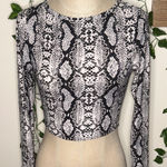 Windsor  Snake Skin Print Longsleeve Crop Top Photo 0