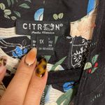 Citron Santa Monica Silk Oriental Japanese button up top 100%silk size 1X Black Photo 3