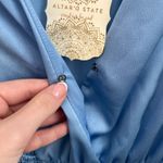 Altar'd State  Juliana Smocked Satin Dress Chambray Photo 5