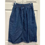 Vintage Sasson Denim Skirt‎ Women’s 26” Waist Midi Classic Blue Pockets Modest Photo 4