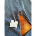 Free People  We The Free Thermal Waffle Knit Long Sleeve Top NWT Small Dark Blue Photo 7