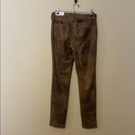 Chico's  Faux Suede Worn Luggage 5 Pocket Ponte‎ Slim Pants NWT Size 4 R Photo 4