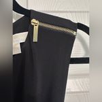 Michael Kors  Sleeveless Black Midi Dress Belted Shoulder Zipper size XL Photo 5