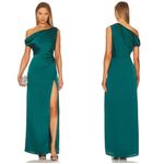 Show Me Your Mumu  Jodie Dress In Emerald Luxe Satin Photo 1