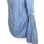 Beach lunch lounge chambray pullover bell sleeve top blouse Photo 2