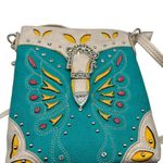 COWGIRL TRENDY teal leather crossbody bag Photo 12