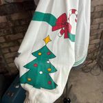 Christmas sweatshirt santo reindeer tree red green white vintage Size M Photo 5