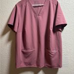 FIGS  Women's Mauve V-Neck Short Sleeve Scrub Top Photo 0