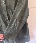 Vintage Jessica H sz XL 100% Leather Green Oversized Button Blazer Y2K 90s Women Photo 5