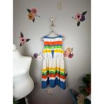 Anthropologie Girls From Savoy from  White Rainbow Stripes Dress - Size - 6 Photo 2
